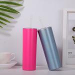 Skinny 20oz Stainless Steel Tumbler With Clear Lid And Straws