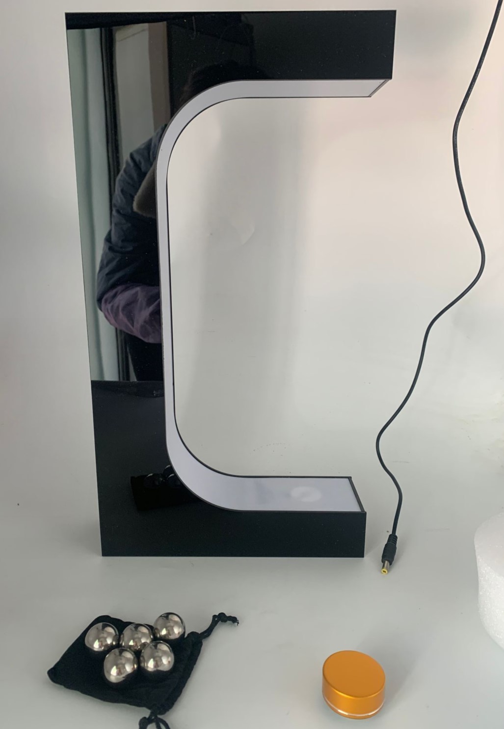 colorful led light magnetic levitation floating sneaker shoes display stand with remote controller