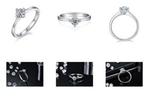 Quality 9K With Silver Mosaic Moissanite Jewelry Minimalist Lady Ring wholesale