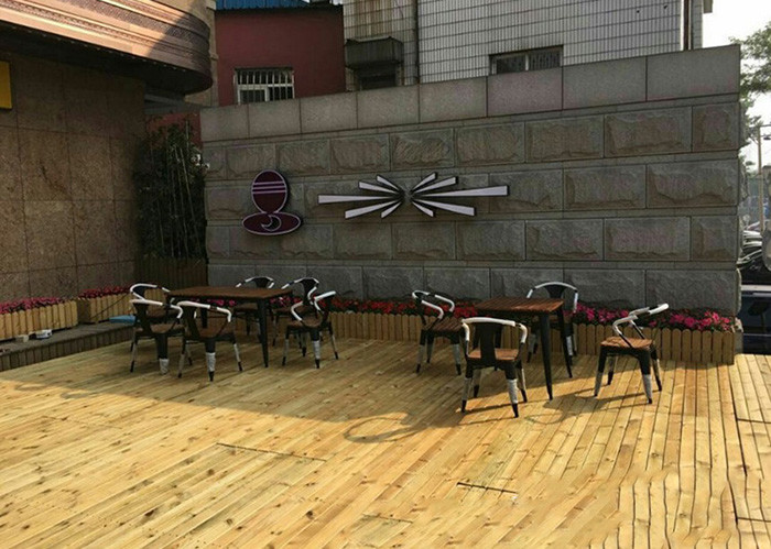 Simple Modern Solid Wooden Outdoor Furniture Balcony Table Chair Set For Leisure Cafe Bar
