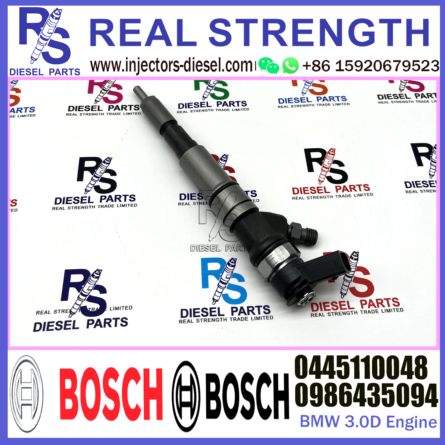 Diesel Fuel Common Rail Injector 0445110048 0986435094 For BMW 3.0D Engine