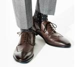 Anti - Slip Italy Handmade Oxford Shoes , Full Grain Leather Mens Brown Formal