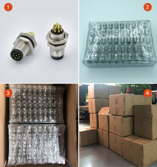 Sensor Screw Jack 5 Positions M12 Waterproof Receptacle Panel Mount M12 Wire Connector