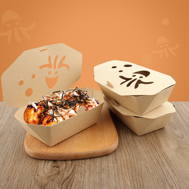 Others Custom Disposable Takeaway Kraft Paper Lunch Box for Fast Food Microwavable
