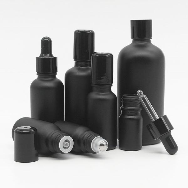 10ml 15ml 20ml 30ml 50ml 100ml Frosted Matte Black Round Essential Oil Glass