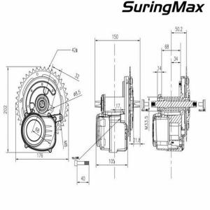 Quality Professional 36v/48v Mid Electric Bike Kit 80 NM Max Torque CE Certificate wholesale