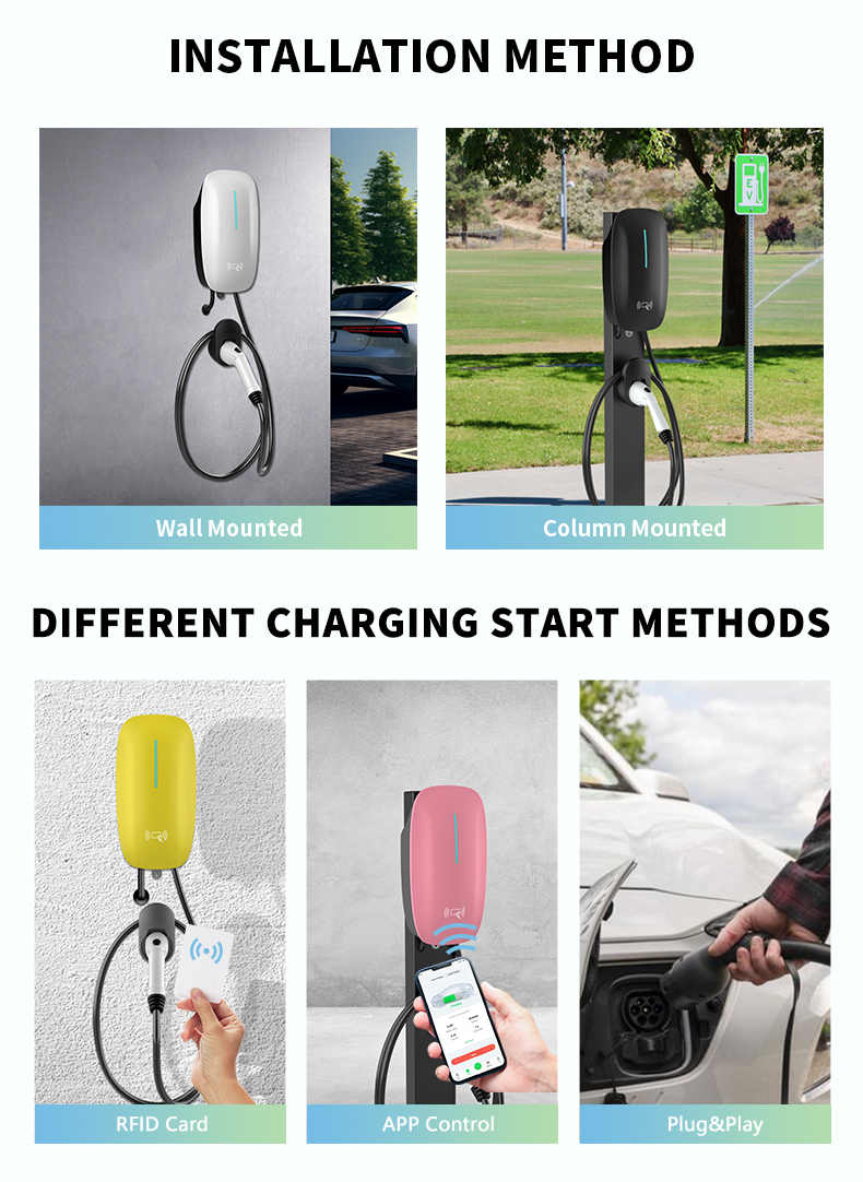 Smart Wallbox Electric Vehicle Charger with 11kw Output Power and 50Hz Grid Frequency