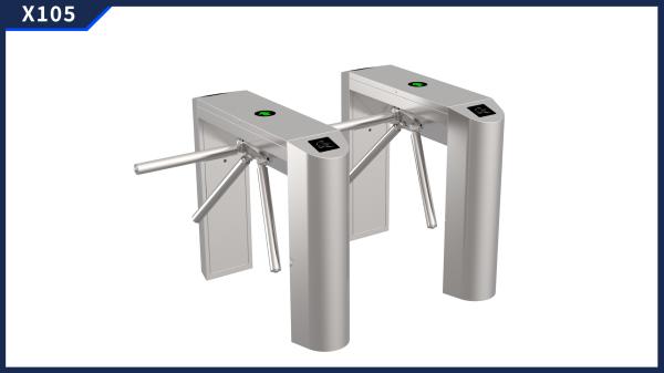 Semi Automatic SUS 304 Stainless Steel Hairline Tripod Turnstile Gate with