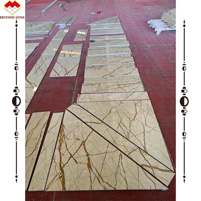 Polished Cream Beige Green Onyx Marble Wall Cladding Modern Design for Villa Background