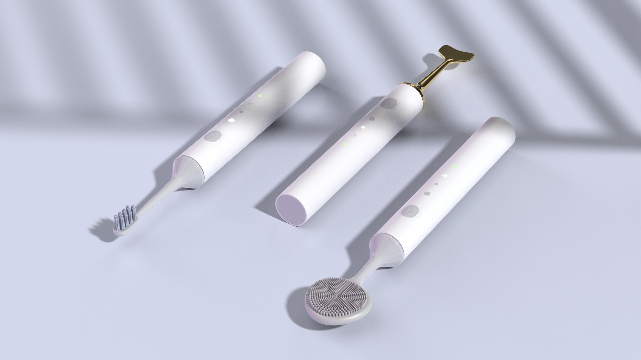 ABS Housing CE 3.7V Replaceable Heads Ultrasonic Facial Cleaner