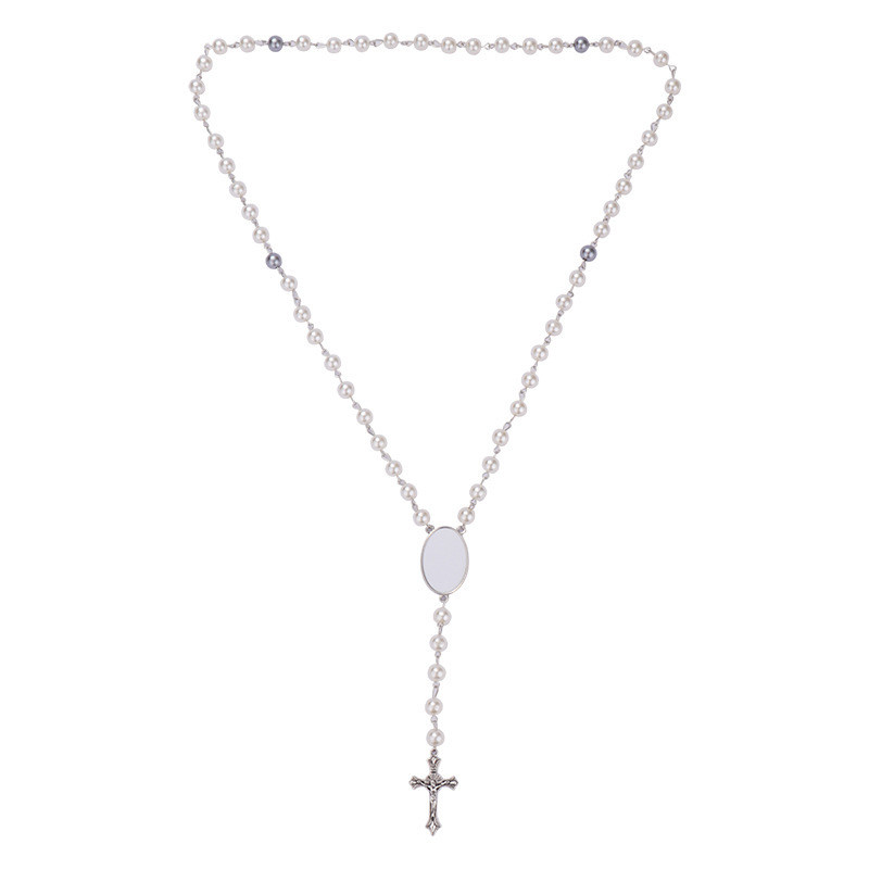 Customizable Photo Insert Sublimation Rosary Beads Necklace Sublimation Blank Photo Necklaces