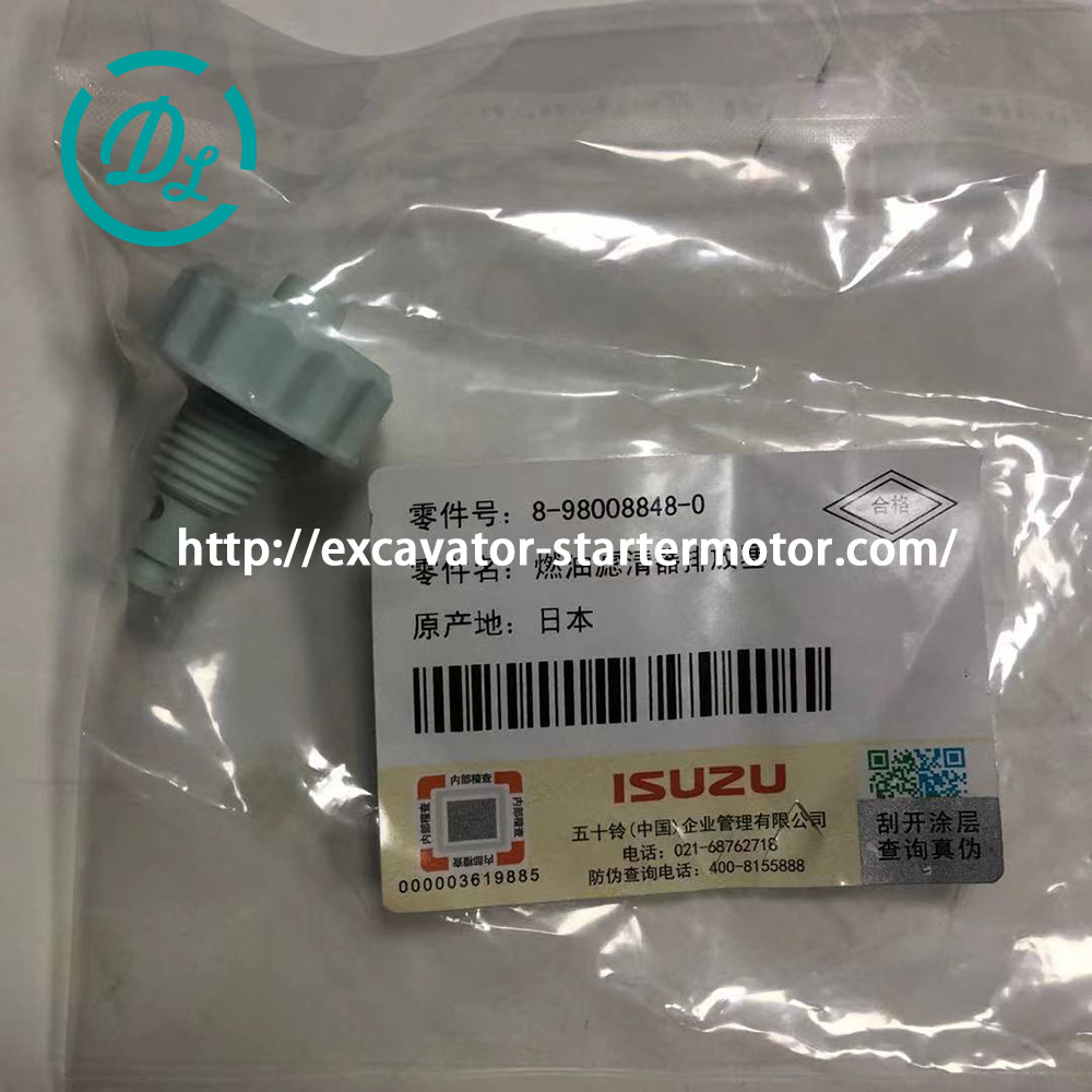 Excavator ISUZU Genuine Drain Puel Fuel Filter 8-98008848-0 898008480