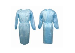 Quality Blue Disposable Isolation Gown Long Sleeve Round Neck Light Weight wholesale