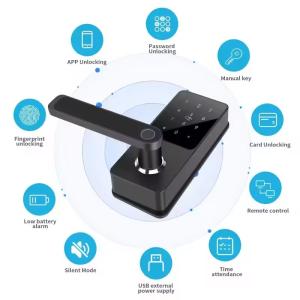 Quality Tuya Intelligent Fingerprint Door Lock Aluminum Alloy Wifi Entry Door Lock 35mm - 60mm wholesale