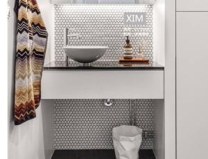 Quality Geometric Frosted SGS Glass Hexagon Mosaic Tile Luxury Hotel Full Body 305.5x265mm wholesale