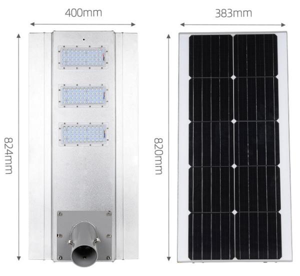 Waterproof IP66 Solar Street Light with 3000K-6000K CCT, Monocrystalline Silicon