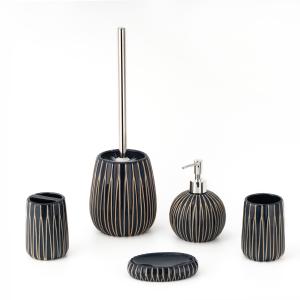 Quality Bathroom Accessories Set Ceramic Foam Soap Dispenser Toothbrush Holder wholesale