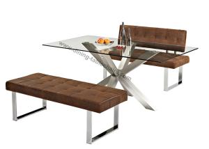 Quality 1.8 Meter Fixed Dining Table , Stainless Steel Dining Table Anti Slip Foot wholesale