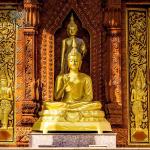 Bronze Buddha Statues Golden Southeast Asia Pray Buddha Sculpture Metal