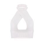 Open Back Sexy Twisted White Halter Neck Wrap Crop Top