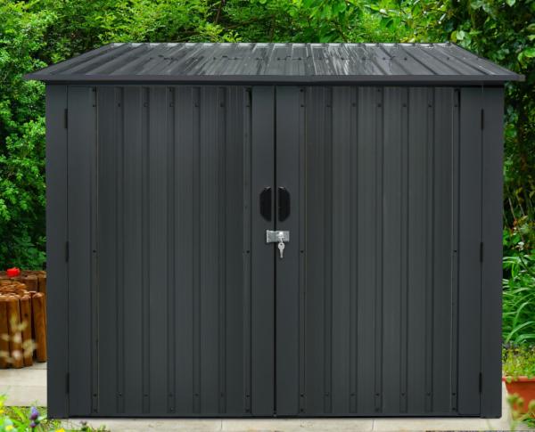 0.6mm Metal Bike Storage Shed 4 Bikes 80.3inch HDG Galvanized Color Sheet