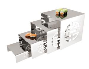 Quality Engraving Stainless steel buffet display stand SHKT-7024,metal buffet wholesale