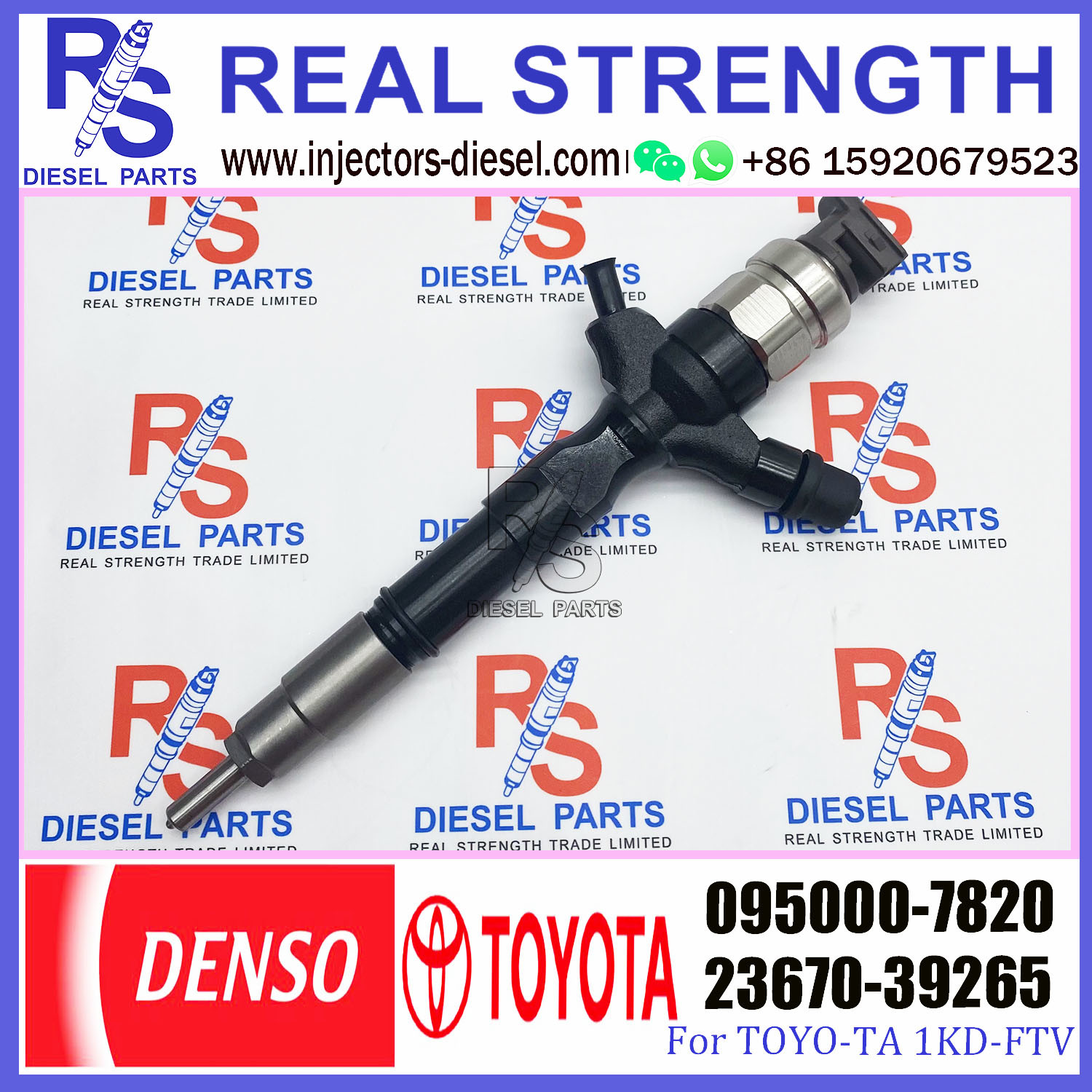 Diesel auto engine systems Fuel Diesel Injector 23670-39265 095000-7820 For Toyo-ta 1KD-FTV 095000-7820 23670-39265