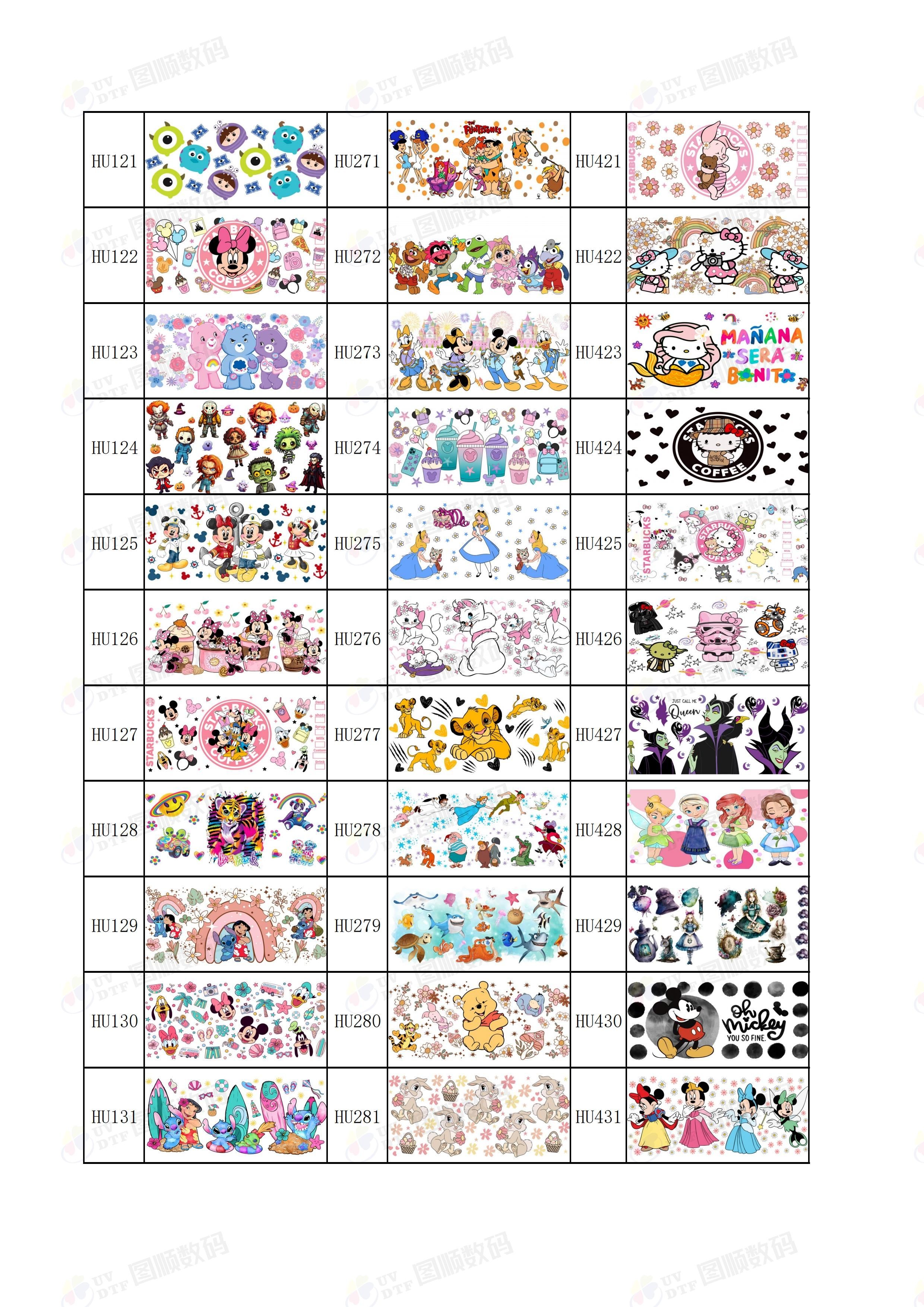 Removable Decal UV DTF Cup Wrap Transfers Fade Resistant Waterproof