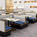 Square Marble Top Stainless Steel Negotiating Table for Hotels