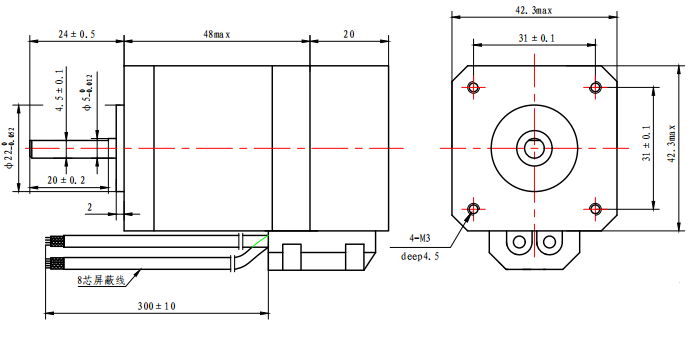 Casun 1.68Amp 0.5kg NEMA 17 Closed Loop Stepper Motor For CNC