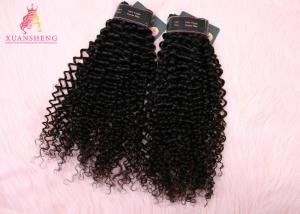 Quality No Shedding Virgin Indian Hair / 10''-30'' Kinky Curly Hair Weave wholesale