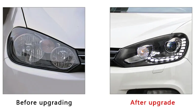 Headlight Assembly For Volkswagen VW Golf 6 Modification 6 Gti R20 Tear Eye DRL LED Front Headlight