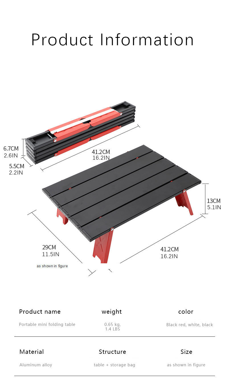 Super Light 6ft Small Folding Camping Table Aluminum Folding Table
