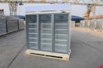 3 Door Restaurant Upright Glass Door Fridge Ventilated Cooling System For Drinks