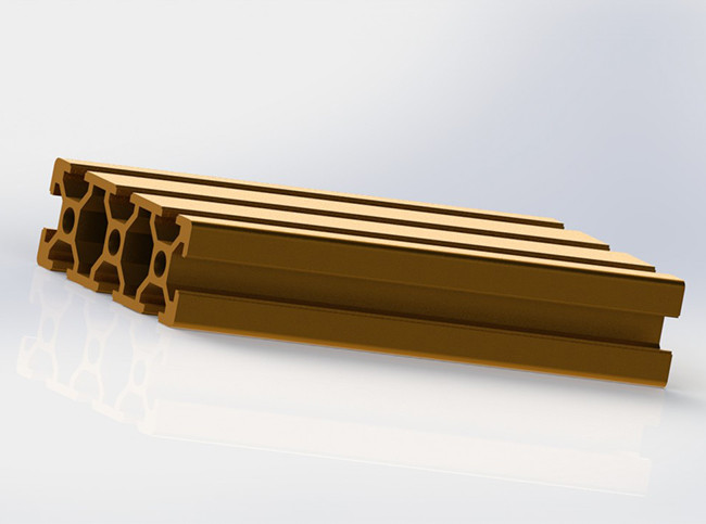 Sand Blasting Yellow Anodized Aluminium T Slot Channel 2060 For Transmission