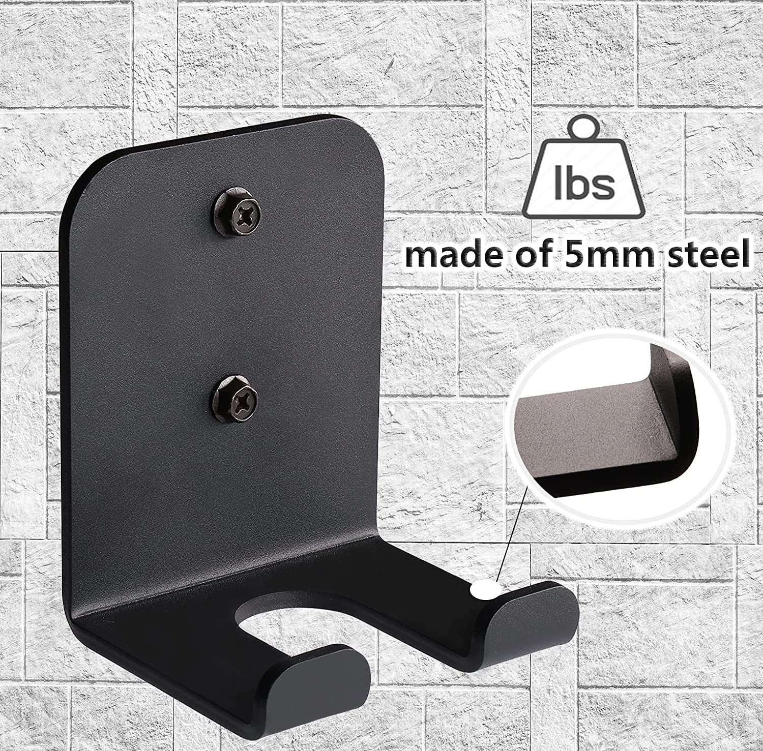 Carbon Steel Single Barbell Storage Holder Wall Mount Hanging Rack for Drill Tools