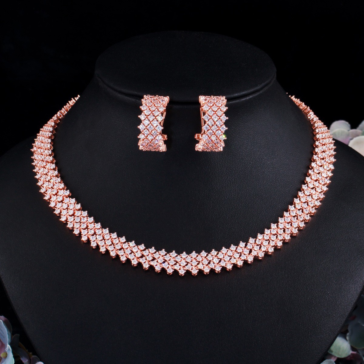 New popular Luxury exquisite AAA CZ Necklace Jewelry Cubic Zirconia jewellery wedding indian necklace set jewelry sets