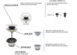 steel 304 brush pop up stainless 316 satin basin water waste clip and open for