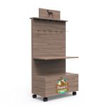 Dog And Cat Products Cleaning Toy Wooden Half Tray Floor Display Shelf For Pet
