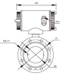 DN150 Flange Pulse Water Meter Rubber Liner Electromagnetic For Waste Water