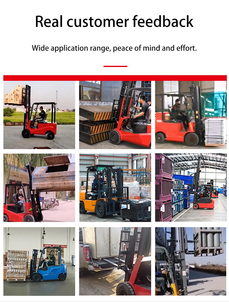 Solid Tire Small 4 Wheel Electric Forklift With AC Controller Lift Safely Up To 6 Meters