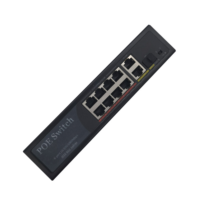 HK-8G 8 ports 1000m PoE switch with 2 1000m 1SFP uplink
