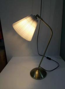 Quality Antique White Pleated Brass Swing Arm Desk Lamp H400 For Hotels wholesale
