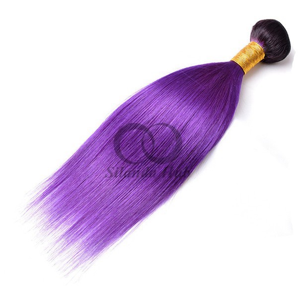 #T1B/Purple Straight Remy Human Hair Bundles Sew In Weave Bundles Brazilian Bundle Deals