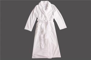 Quality Stockpapa 100% Polyester Womens White Long Bathrobe For Winter wholesale