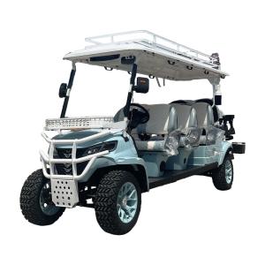 Quality 8 Seater Electric Golf Cart White Light Blue Contrast Stitching Custom Model wholesale