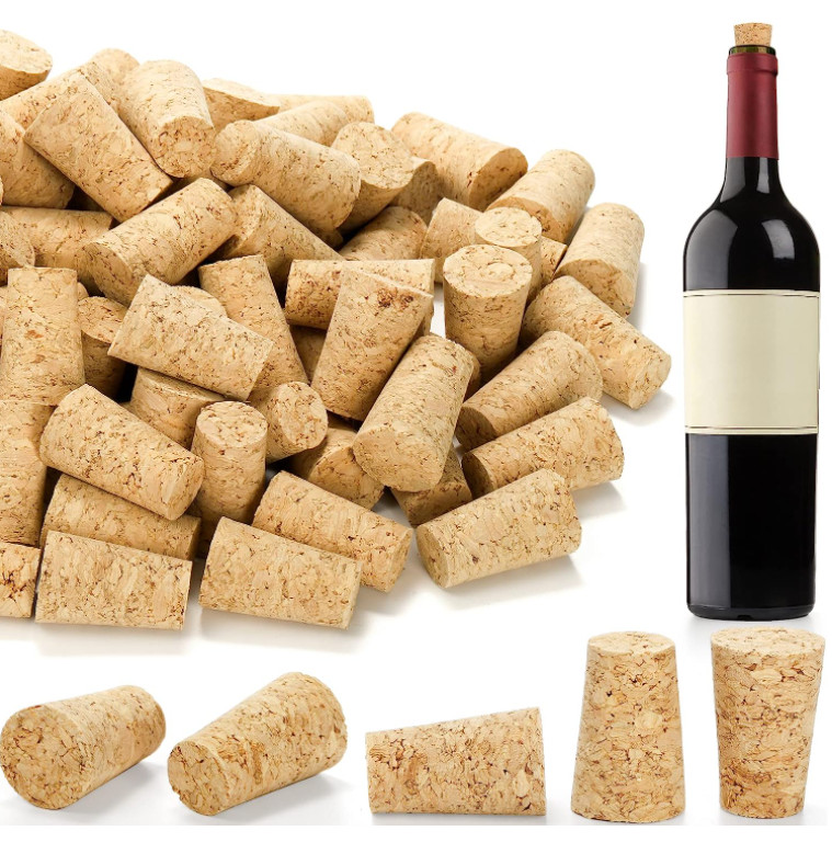 Natural Wine Cork Conical Bottle Stopper Custom Size For Champagne Bottle