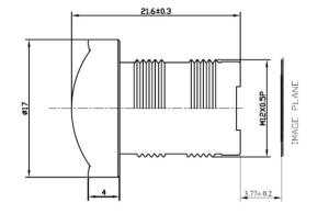 Quality 1/3&quot;, 2.1mm wide angle of view HFOV 125 degree Megapixel lens CCL13021MPF wholesale