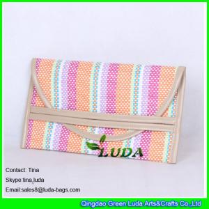 Quality LUDA striped clutch straw bags paper straw purses and handbags wholesale