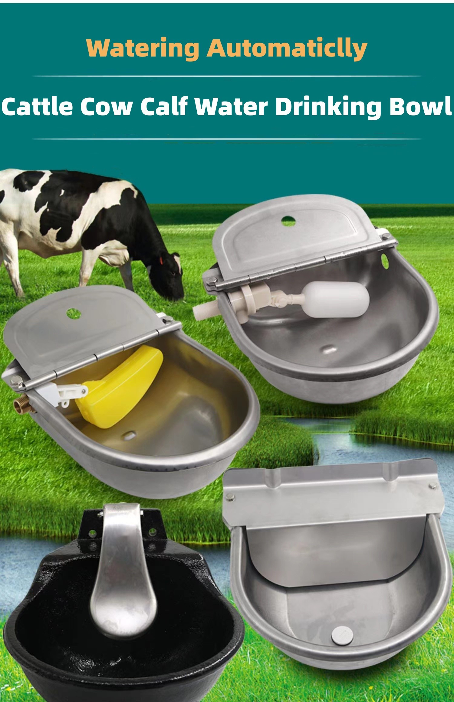Automatic Cattle Cow Drinking Water Bowl Plastic Cast Iron SUS304